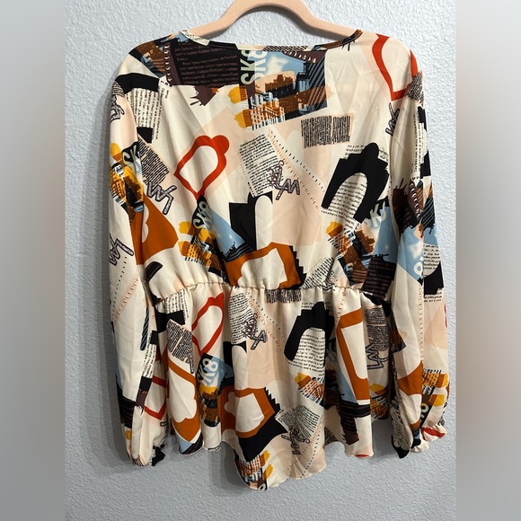 EUC 2XL Long Sleeve Wrap Blouse - Picture 7 of 10